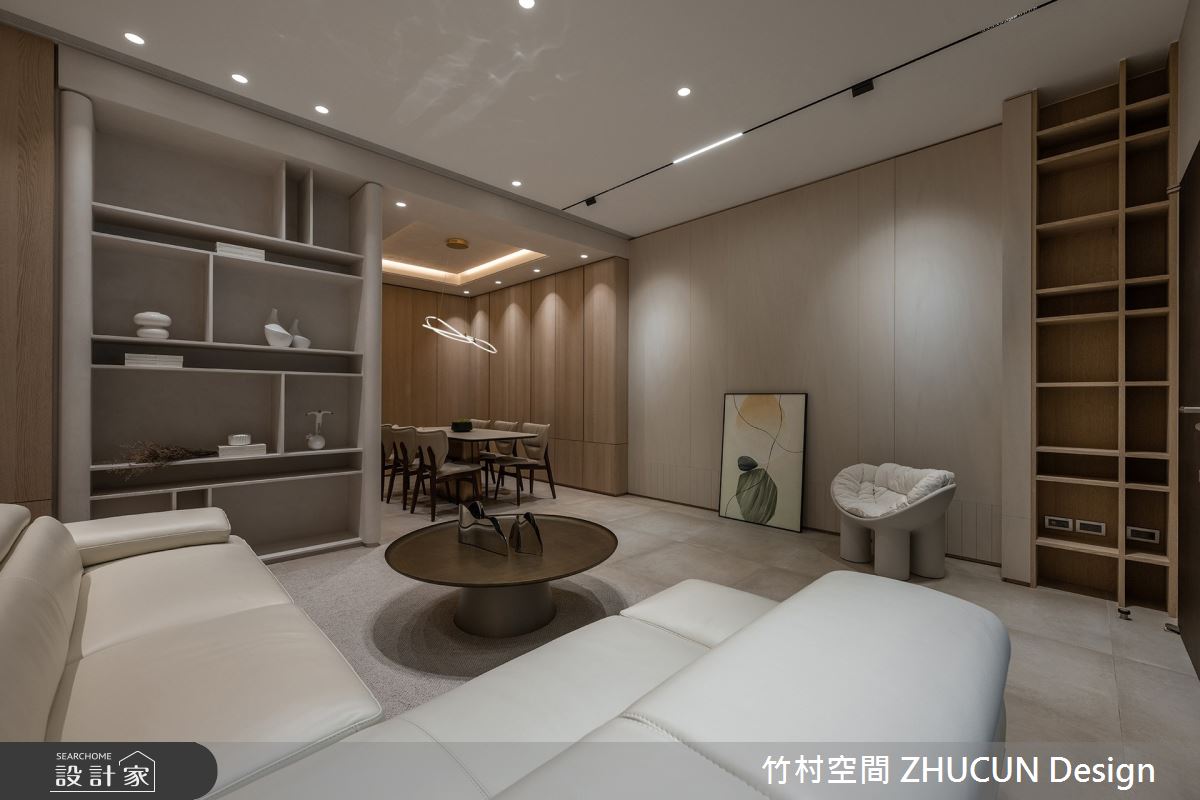 60坪新成屋(5年以下)＿侘寂風客廳餐廳案例圖片＿竹村空間 ZHUCUN Design＿竹村_31 岡山NO.21_60坪侘寂風透天別墅之3