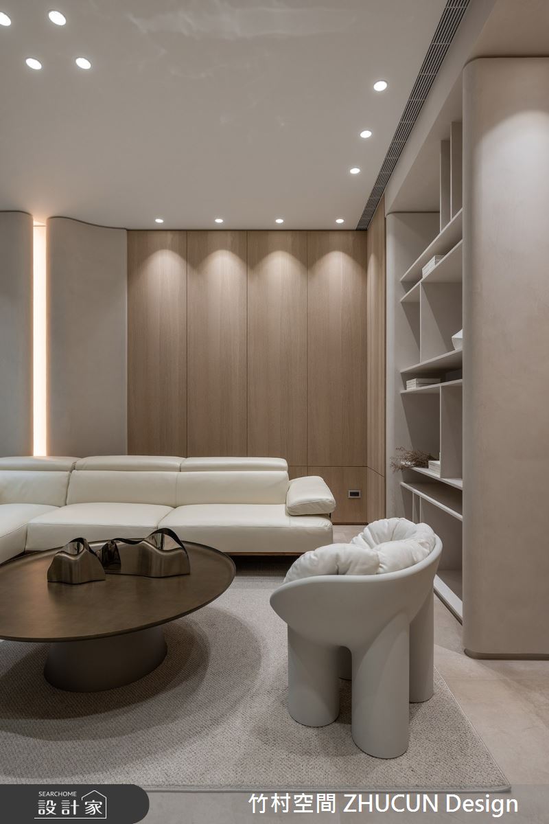 60坪新成屋(5年以下)＿侘寂風客廳案例圖片＿竹村空間 ZHUCUN Design＿竹村_31 岡山NO.21_60坪侘寂風透天別墅之4