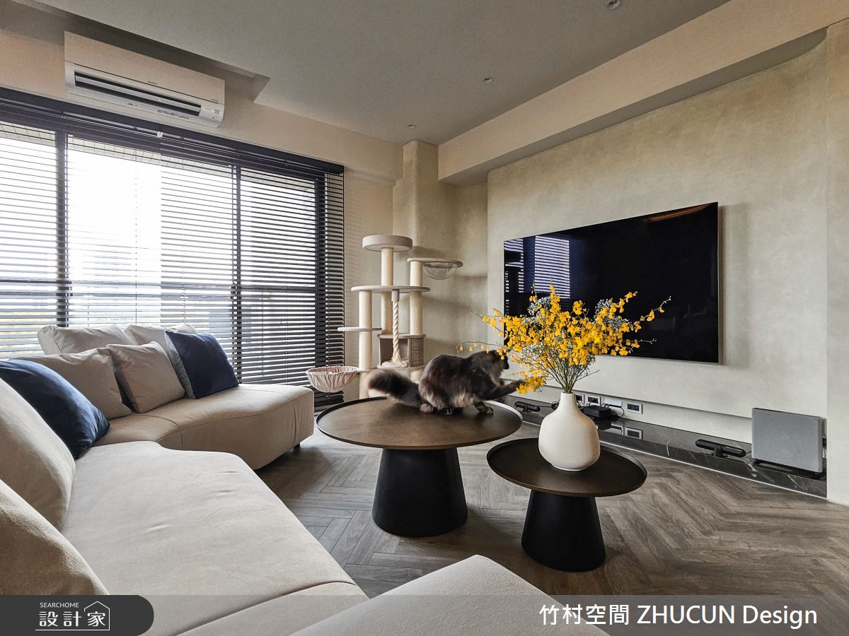 29坪新成屋(5年以下)＿現代風客廳寵物案例圖片＿竹村空間 ZHUCUN Design＿竹村_34 森.粼 Forest 29坪現代風之2
