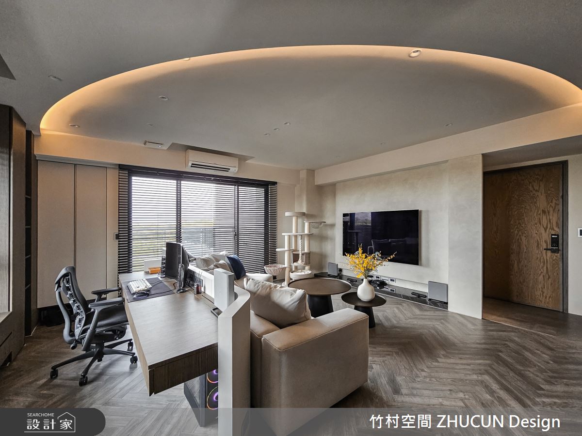 29坪新成屋(5年以下)＿現代風客廳書房工作區寵物案例圖片＿竹村空間 ZHUCUN Design＿竹村_34 森.粼 Forest 29坪現代風之10