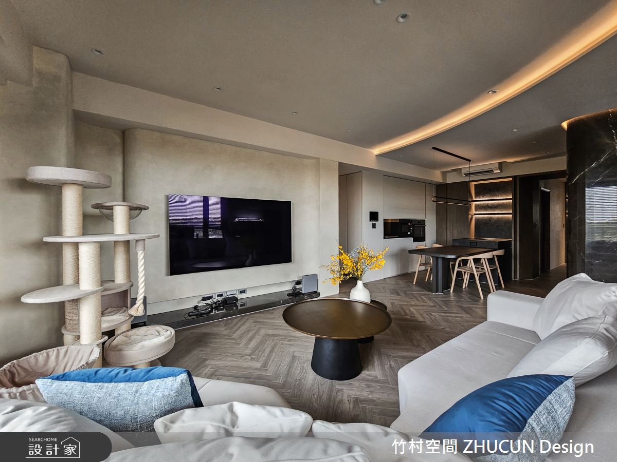 29坪新成屋(5年以下)＿現代風客廳寵物案例圖片＿竹村空間 ZHUCUN Design＿竹村_34 森.粼 Forest 29坪現代風之14
