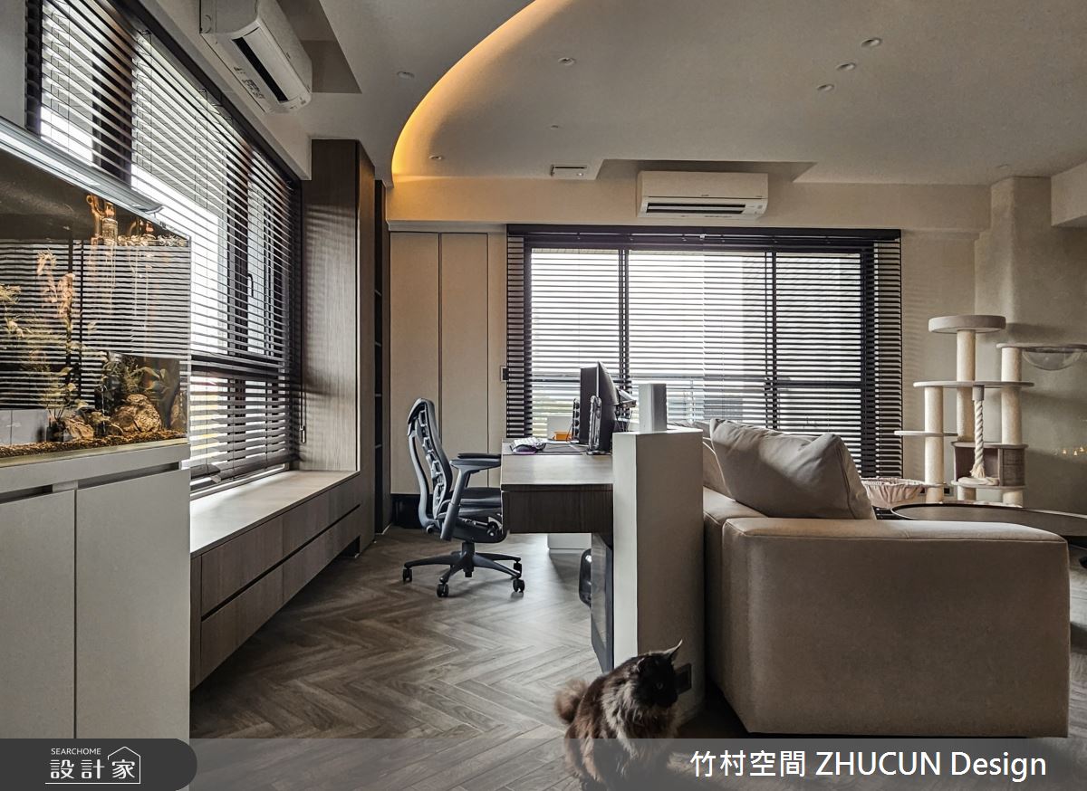 29坪新成屋(5年以下)＿現代風客廳書房工作區案例圖片＿竹村空間 ZHUCUN Design＿竹村_34 森.粼 Forest 29坪現代風之11