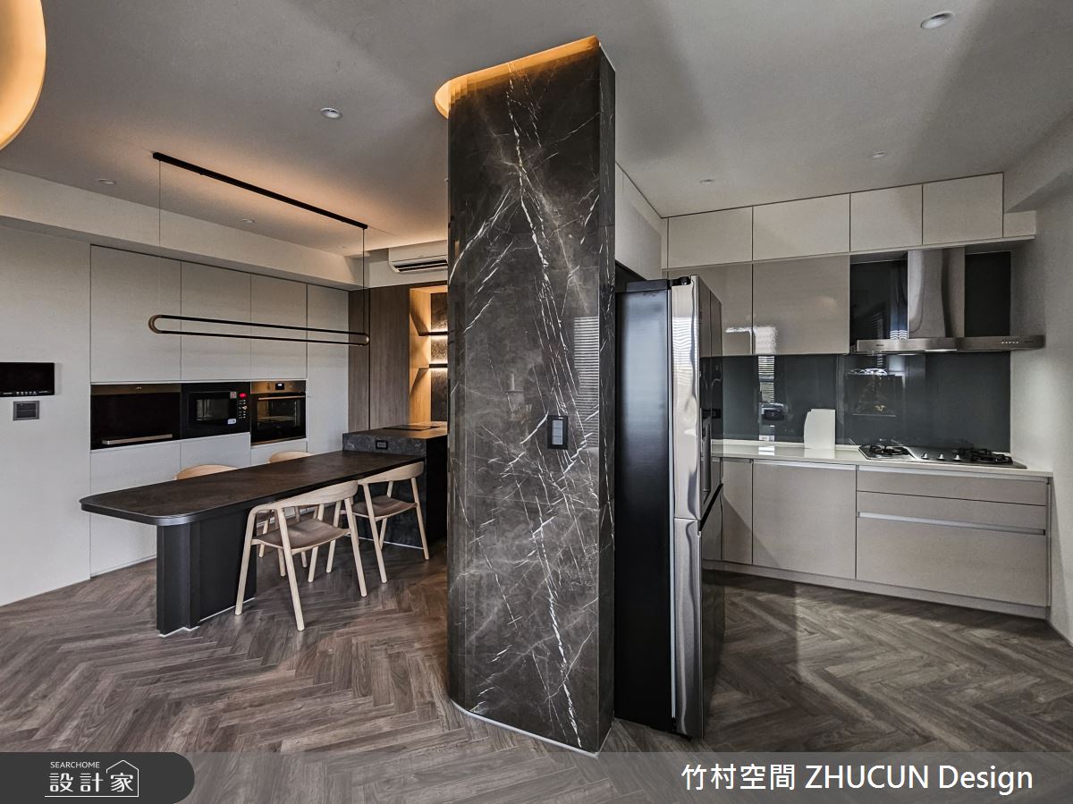 29坪新成屋(5年以下)＿現代風餐廳廚房中島案例圖片＿竹村空間 ZHUCUN Design＿竹村_34 森.粼 Forest 29坪現代風之20