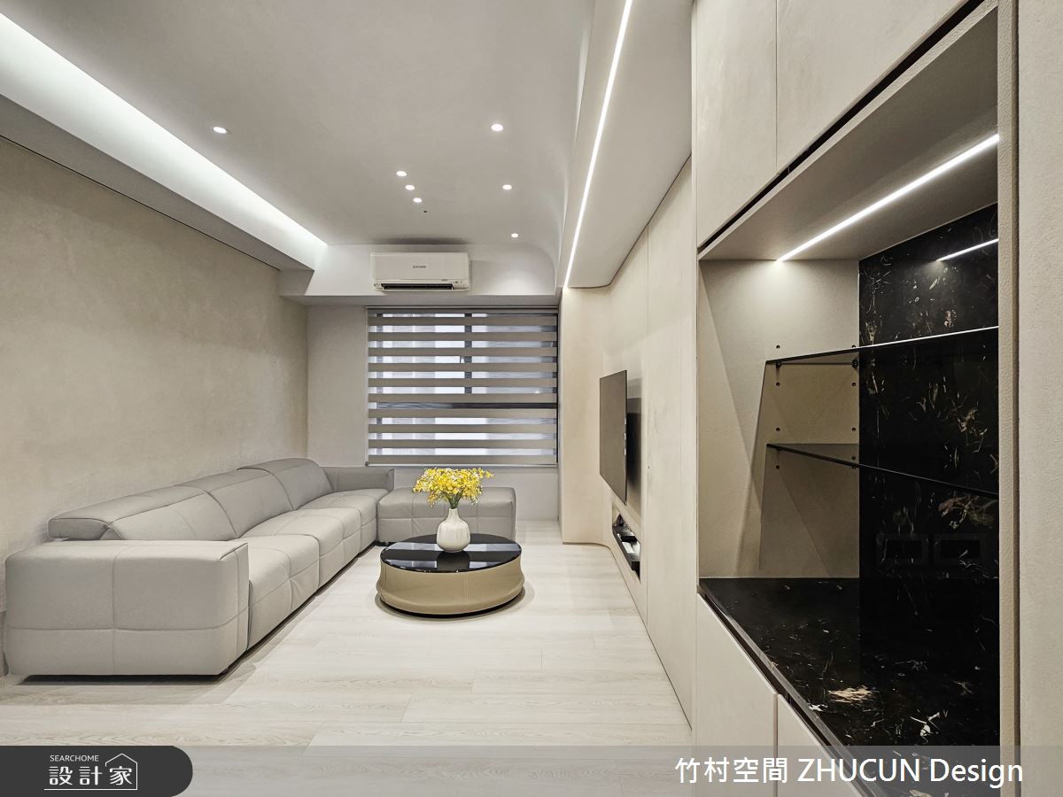 20坪新成屋(5年以下)＿奶茶風客廳案例圖片＿竹村空間 ZHUCUN Design＿竹村_36 輕。曦 Light。Sun 20坪奶茶風之4