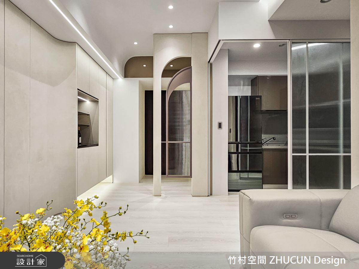 20坪新成屋(5年以下)＿奶茶風玄關客廳廚房案例圖片＿竹村空間 ZHUCUN Design＿竹村_36 輕。曦 Light。Sun 20坪奶茶風之8