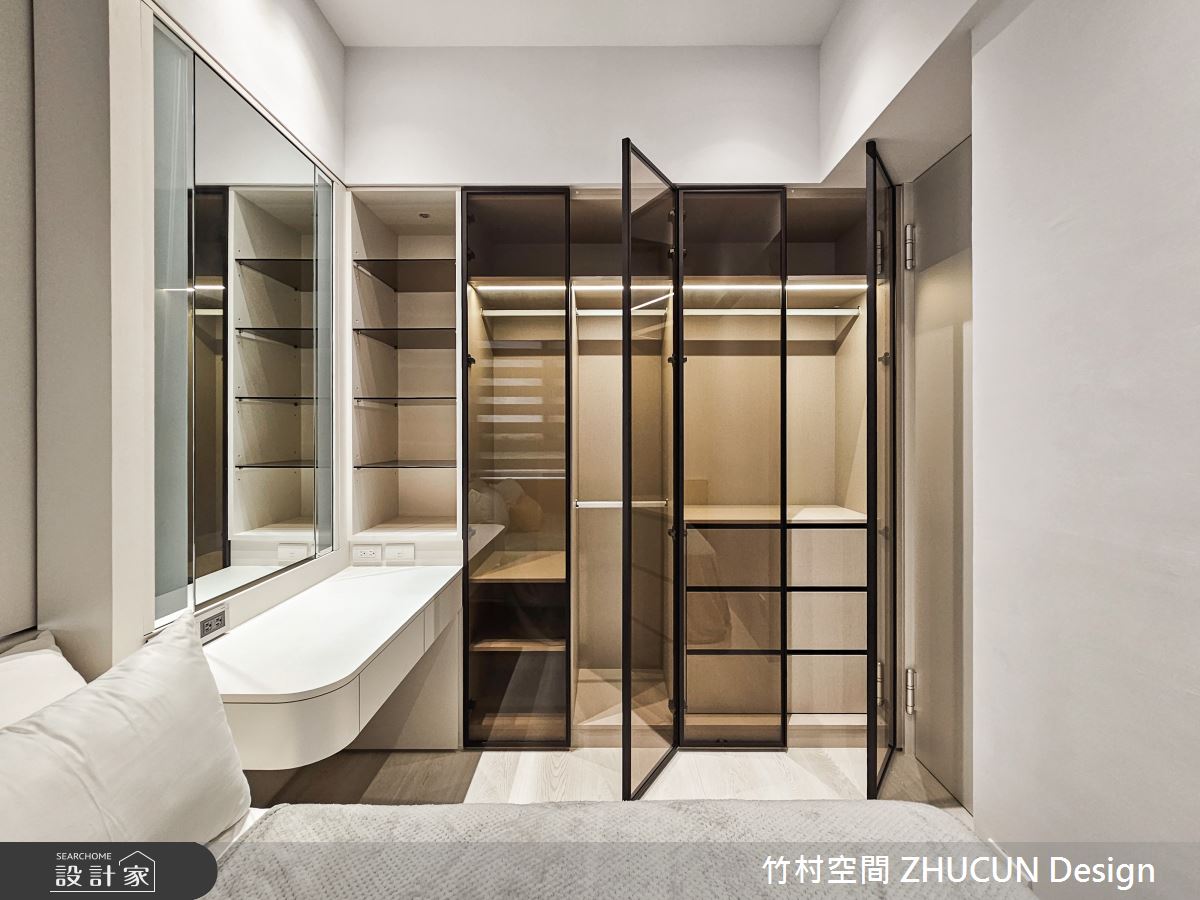 20坪新成屋(5年以下)＿奶茶風臥室更衣間案例圖片＿竹村空間 ZHUCUN Design＿竹村_36 輕。曦 Light。Sun 20坪奶茶風之25