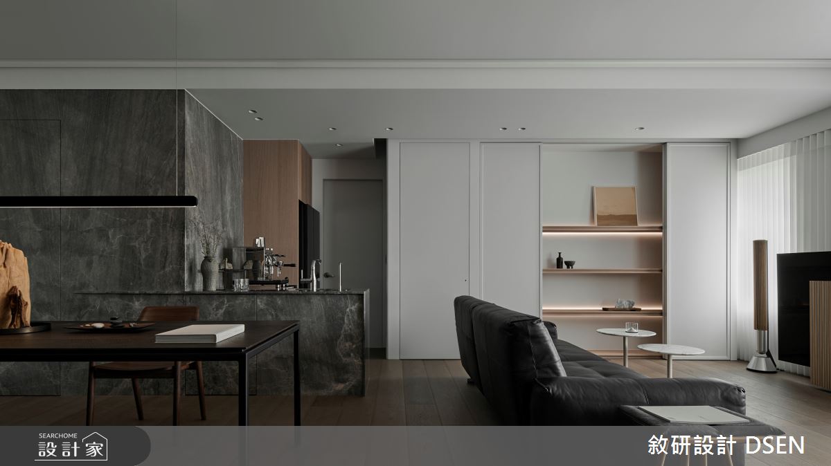 32坪新成屋(5年以下)＿現代風客廳餐廳中島案例圖片＿敘研設計有限公司＿敘研_26之12