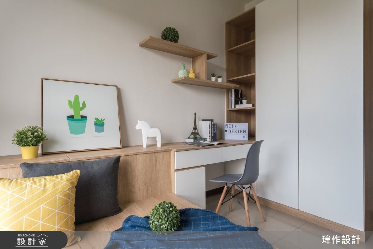 18坪新成屋(5年以下)＿北歐風書房臥榻案例圖片＿瑋作設計有限公司＿瑋作_透白之3560