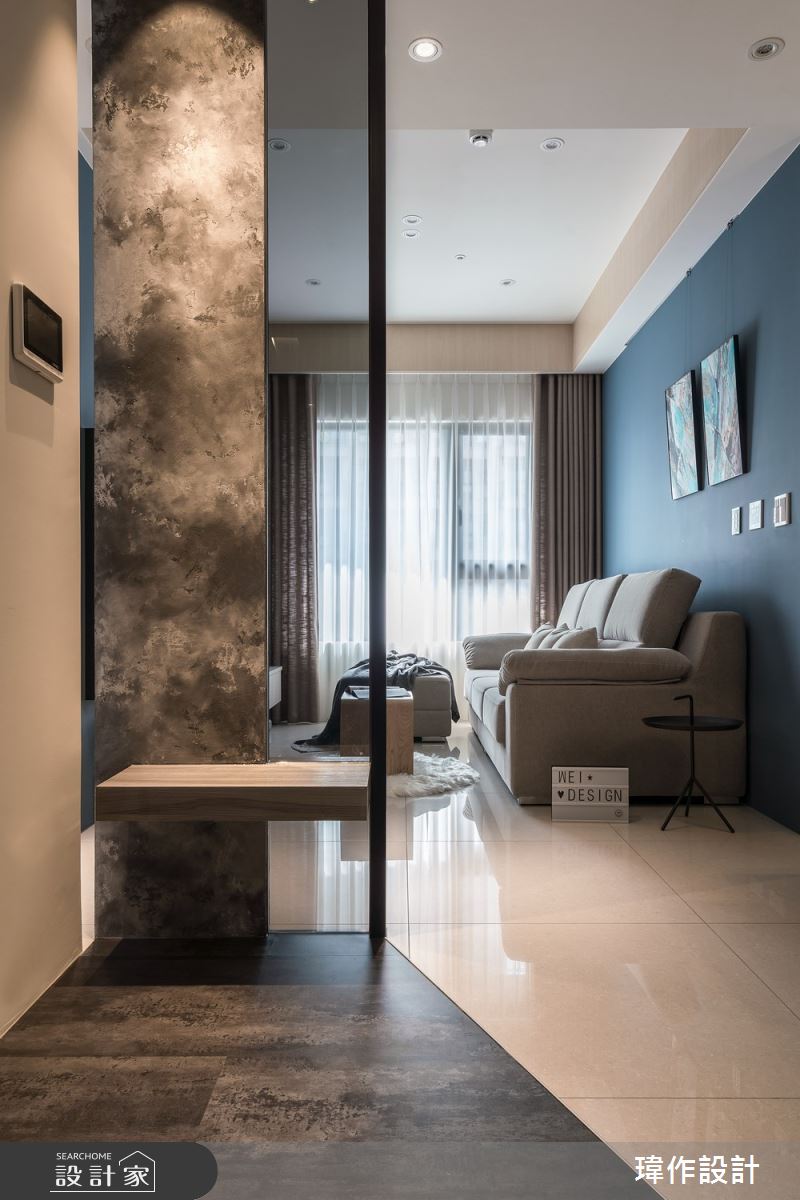 16坪新成屋(5年以下)＿現代風玄關案例圖片＿瑋作設計有限公司＿瑋作_Mira blue之1