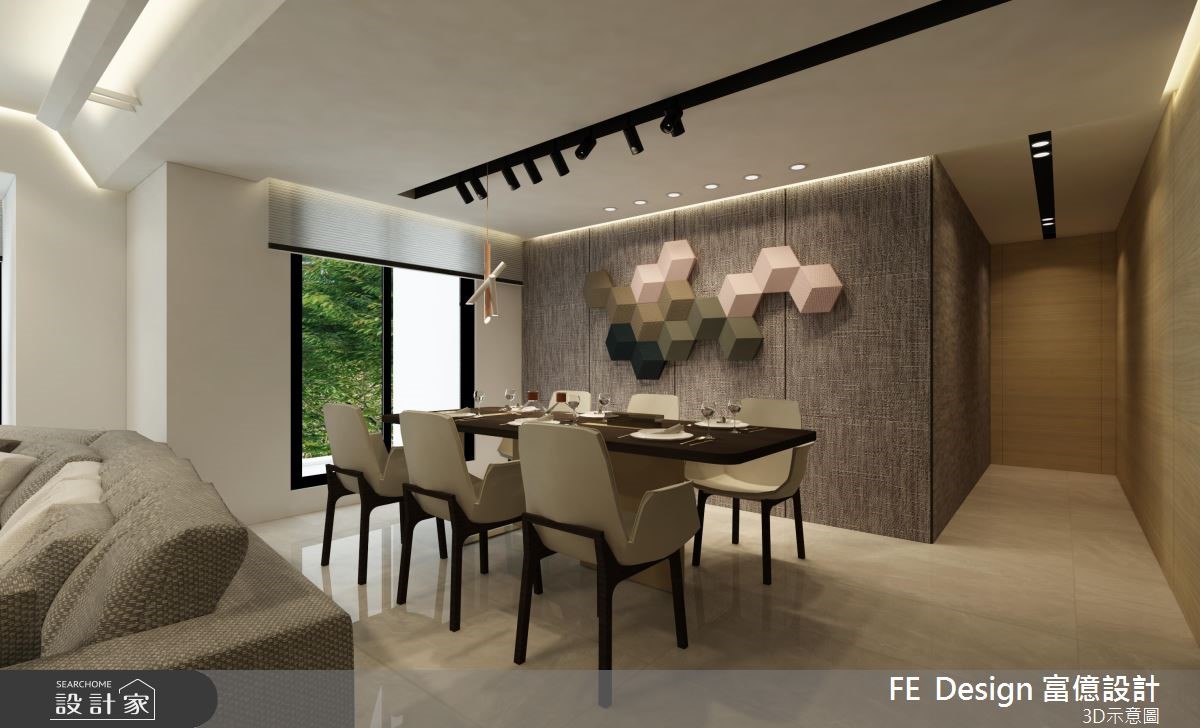 45坪新成屋(5年以下)＿現代風餐廳走廊案例圖片＿富億空間設計＿富億_16之8