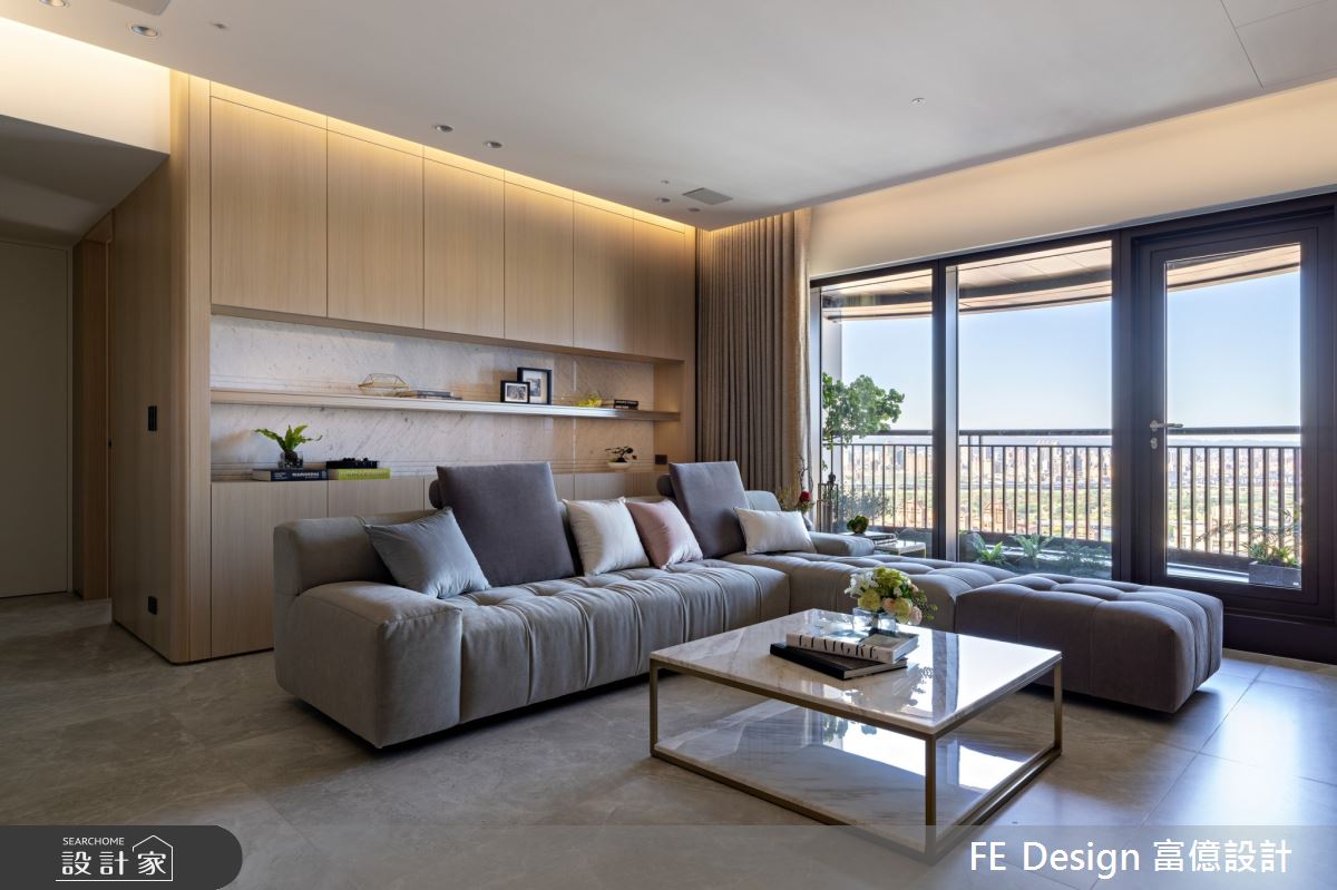 40坪新成屋(5年以下)＿現代簡約風客廳案例圖片＿富億空間設計＿富億_35之10