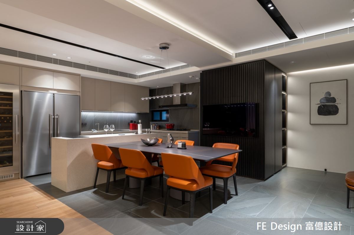 55坪新成屋(5年以下)＿簡約時尚風餐廳中島案例圖片＿富億空間設計＿富億_36之11