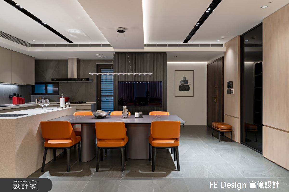 55坪新成屋(5年以下)＿簡約時尚風餐廳中島案例圖片＿富億空間設計＿富億_36之12