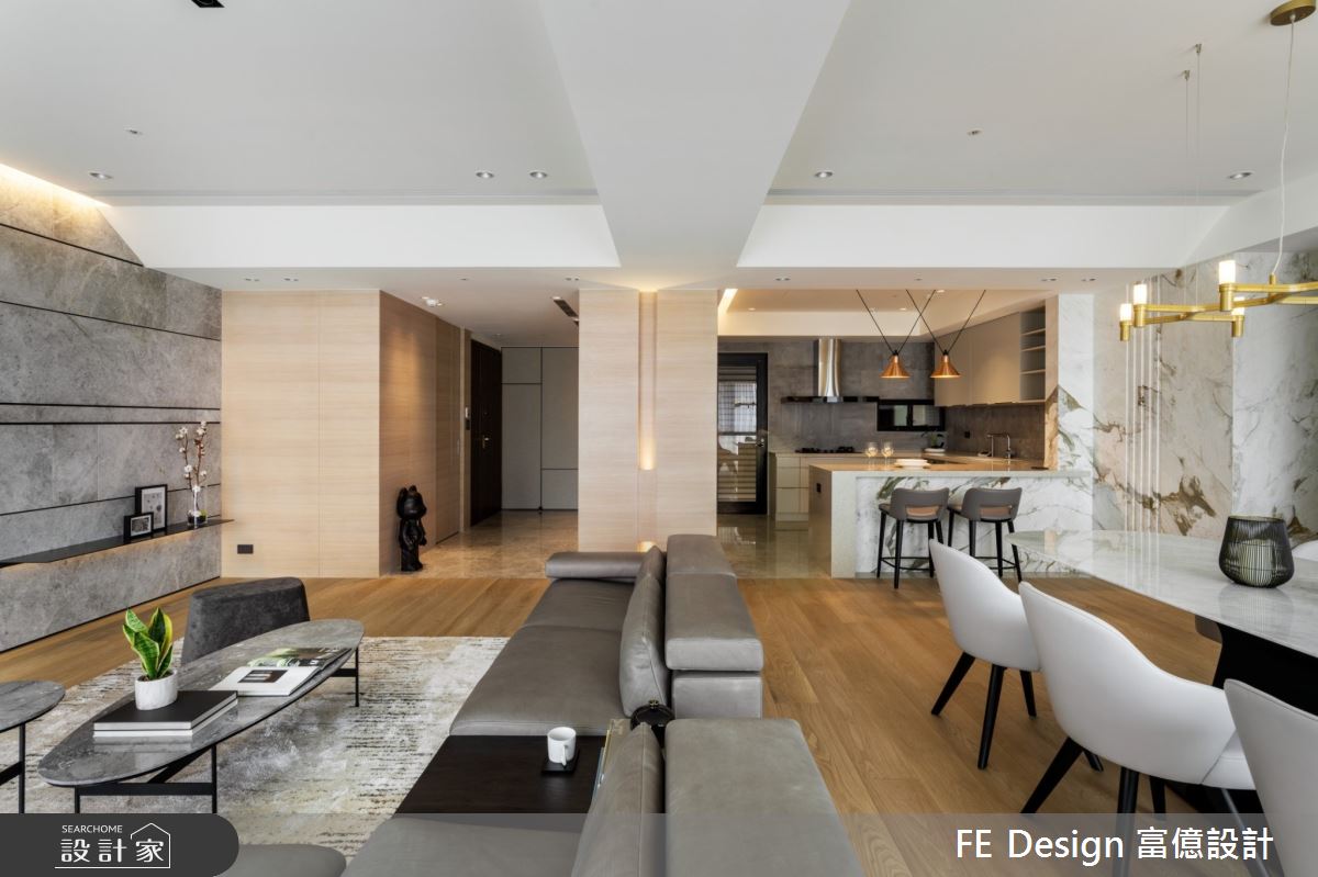 55坪新成屋(5年以下)＿現代風玄關客廳餐廳廚房吧檯案例圖片＿富億空間設計＿富億_37之11