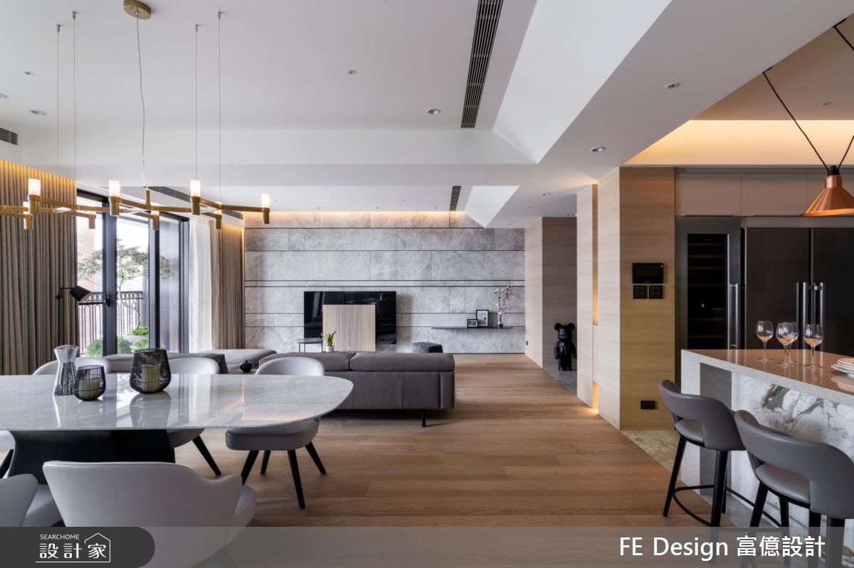 55坪新成屋(5年以下)＿現代風客廳餐廳吧檯案例圖片＿富億空間設計＿富億_37之12