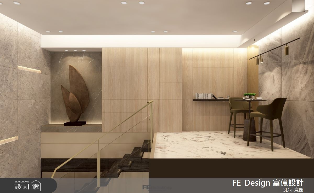 72坪毛胚屋＿現代風吧檯樓梯案例圖片＿富億空間設計＿富億_46之21