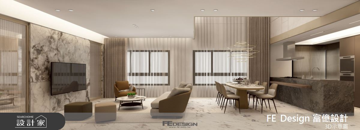 72坪毛胚屋＿現代風客廳餐廳廚房案例圖片＿富億空間設計＿富億_46之7
