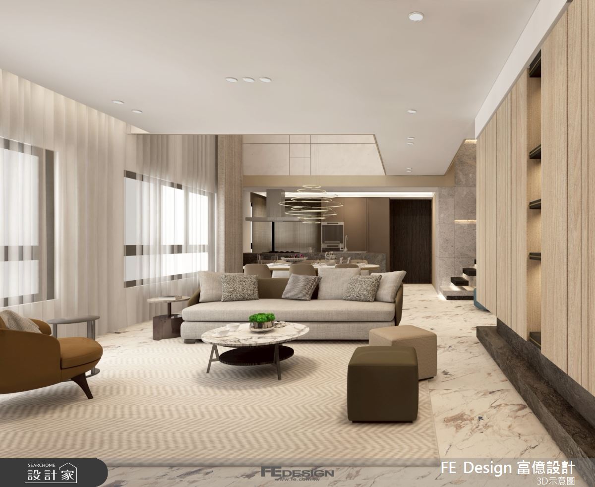72坪毛胚屋＿現代風客廳餐廳廚房樓梯案例圖片＿富億空間設計＿富億_46之9