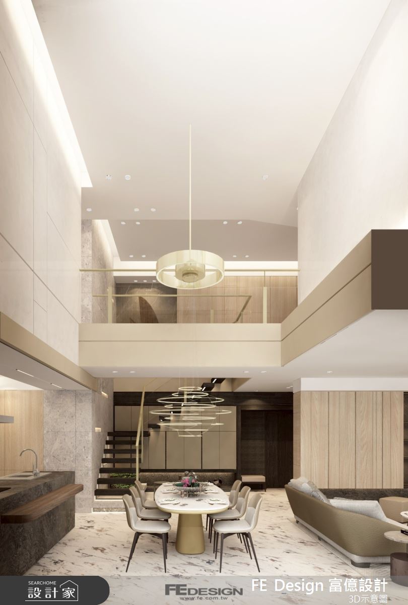 72坪毛胚屋＿現代風餐廳樓梯案例圖片＿富億空間設計＿富億_46之17