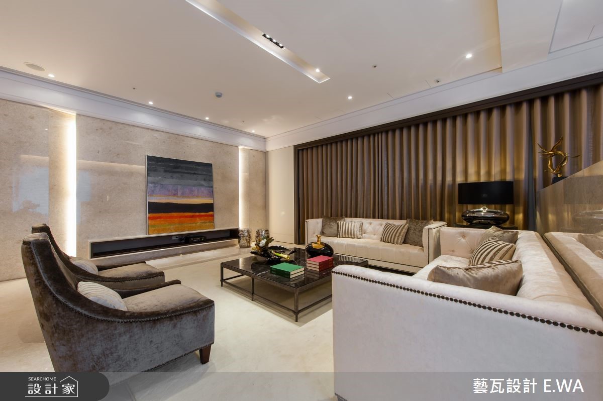 100坪新成屋(5年以下)＿新古典客廳案例圖片＿藝瓦室內設計＿藝瓦_10之1