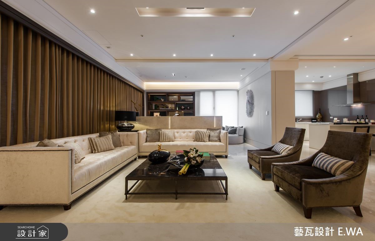 100坪新成屋(5年以下)＿新古典客廳餐廳廚房吧檯案例圖片＿藝瓦室內設計＿藝瓦_10之3