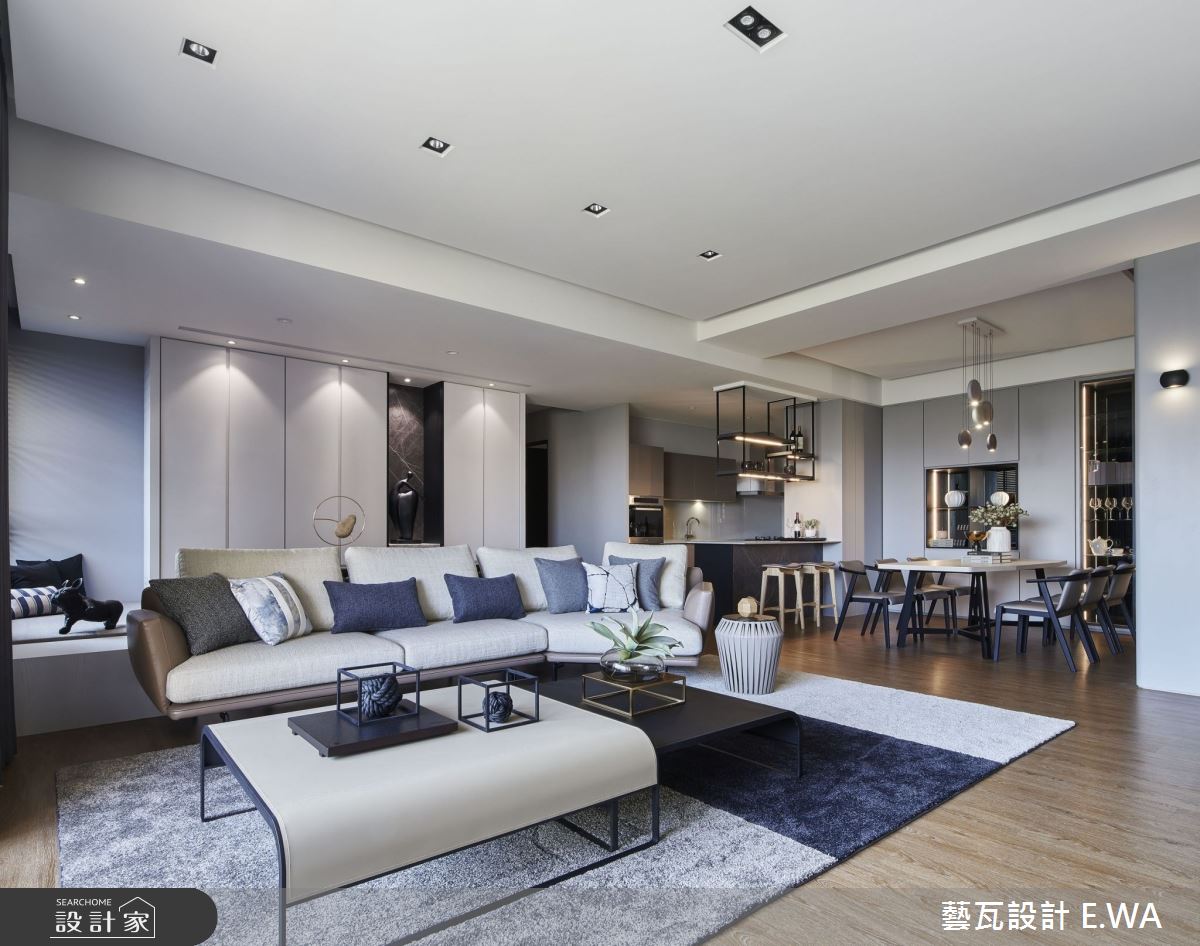 90坪新成屋(5年以下)＿現代風客廳餐廳吧檯案例圖片＿藝瓦室內設計＿藝瓦_25之4