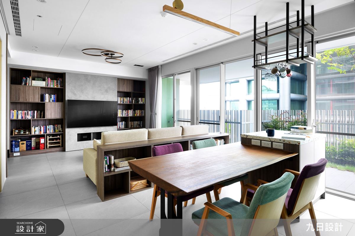 28坪新成屋(5年以下)＿混搭風客廳餐廳吧檯陽台中島案例圖片＿九日室內裝修設計＿九日_27之8