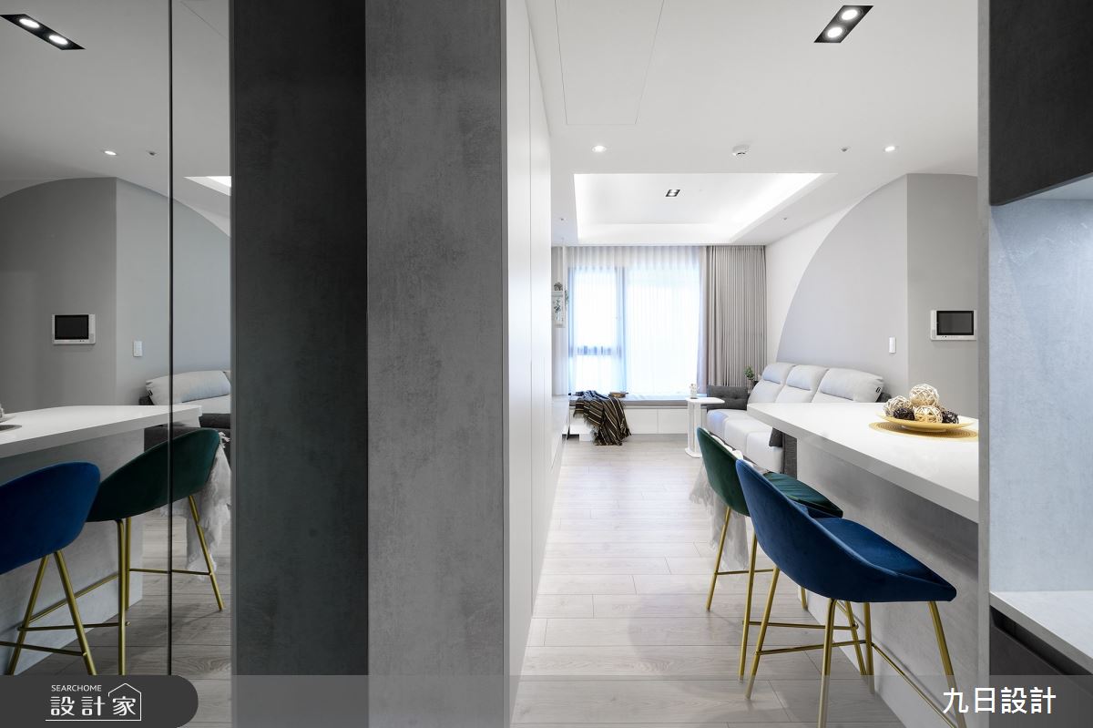 21坪新成屋(5年以下)＿現代風玄關客廳中島案例圖片＿九日室內裝修設計＿九日_45之3