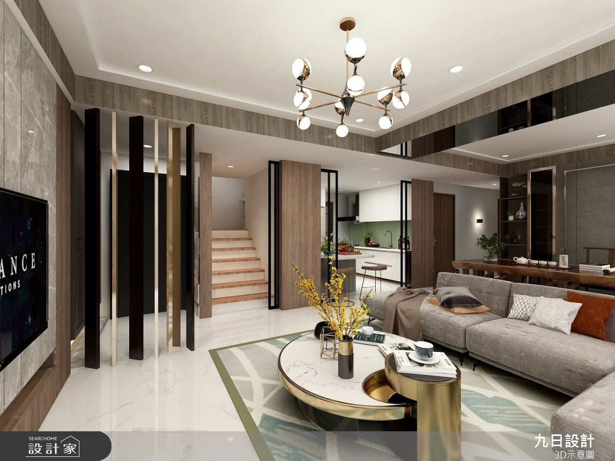 90坪新成屋(5年以下)＿混搭風客廳案例圖片＿九日室內裝修設計＿九日_46之2