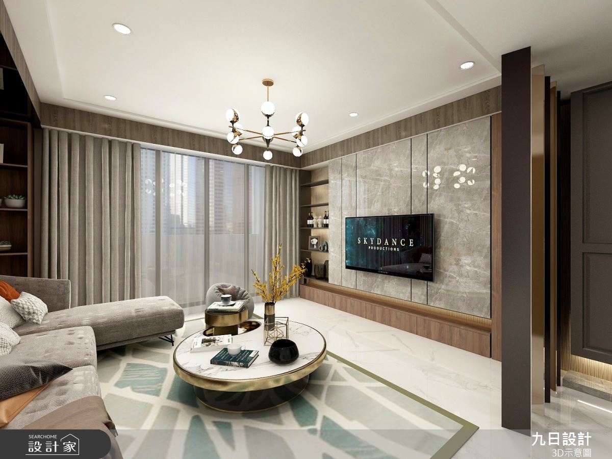 90坪新成屋(5年以下)＿混搭風客廳案例圖片＿九日室內裝修設計＿九日_46之1