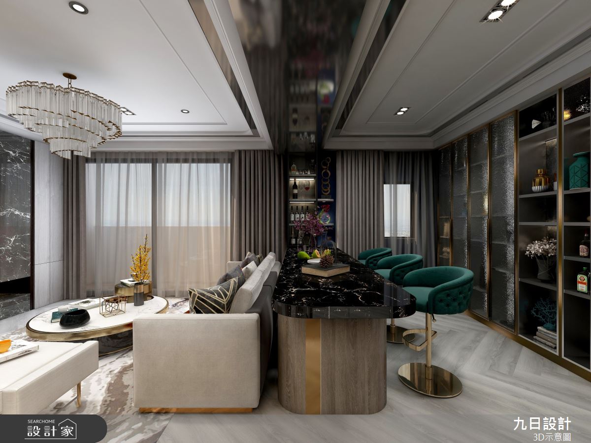 79坪新成屋(5年以下)＿混搭風客廳吧檯案例圖片＿九日室內裝修設計＿九日_47之4