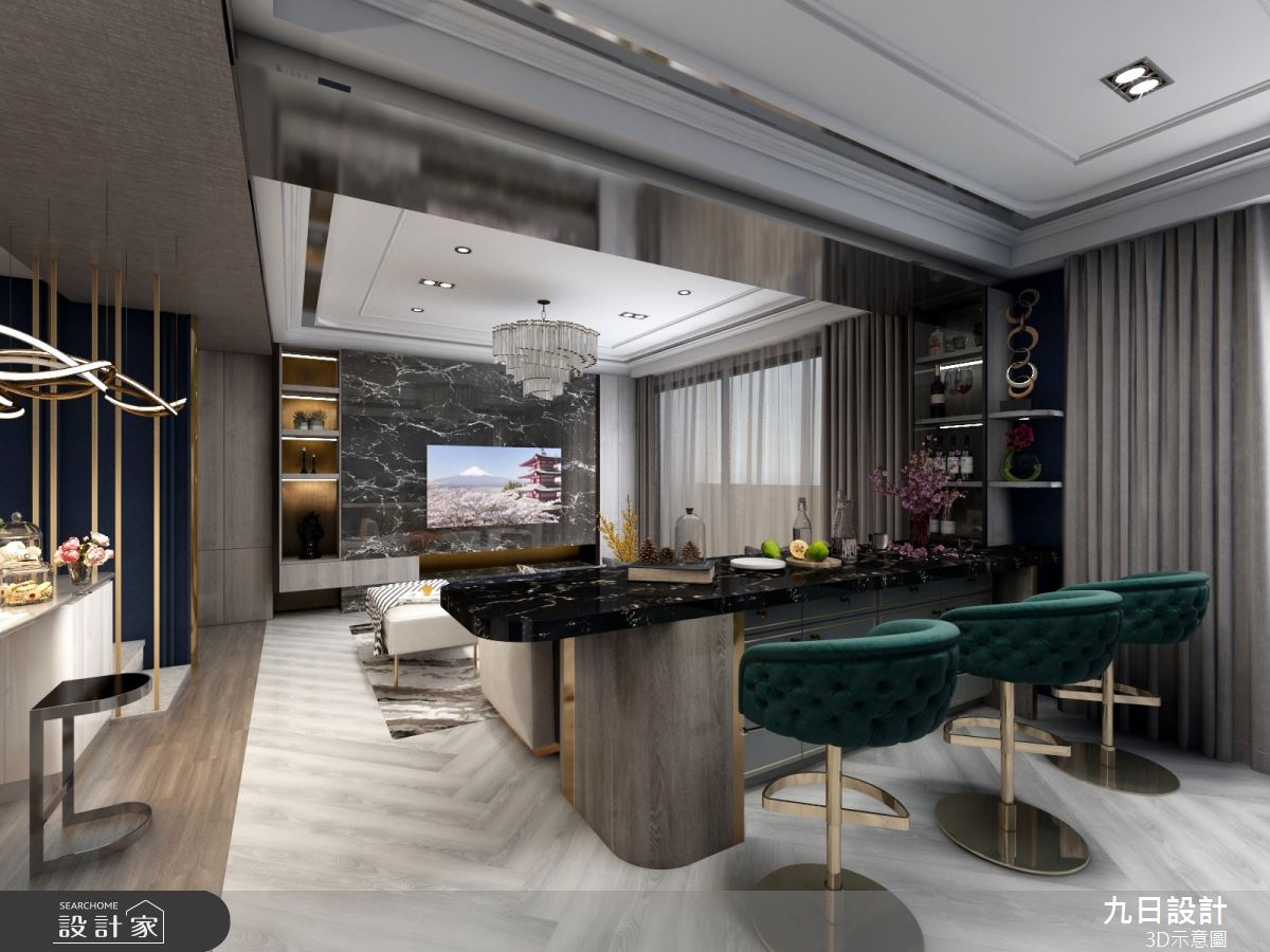 79坪新成屋(5年以下)＿混搭風客廳吧檯案例圖片＿九日室內裝修設計＿九日_47之6