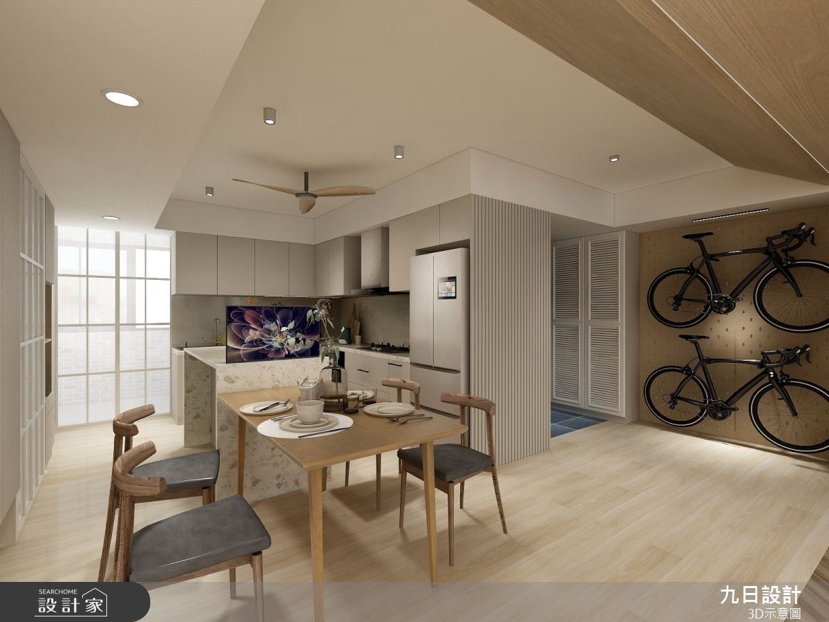 43坪中古屋(5~15年)＿混搭風餐廳廚房中島案例圖片＿九日室內裝修設計＿九日_49之9