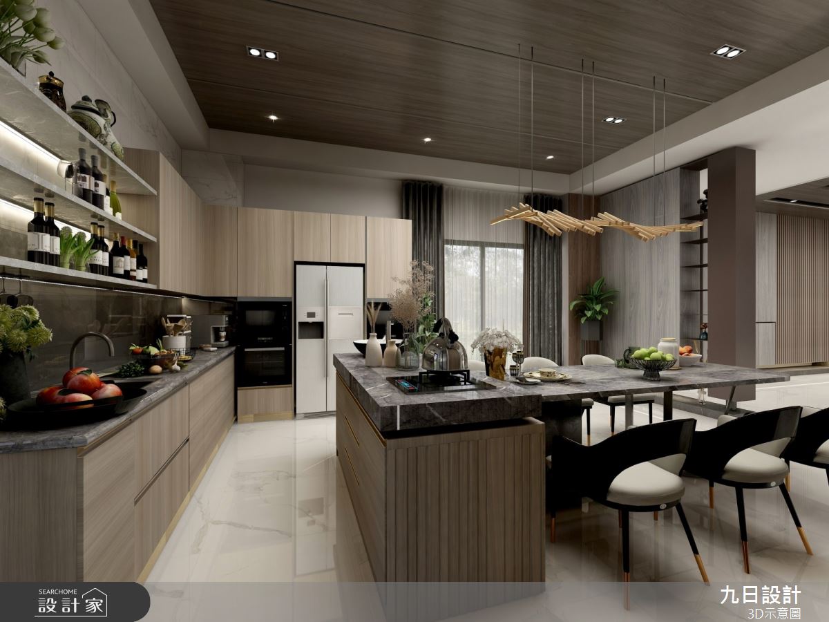 新成屋(5年以下)＿現代風餐廳廚房中島案例圖片＿九日室內裝修設計＿九日_51之9