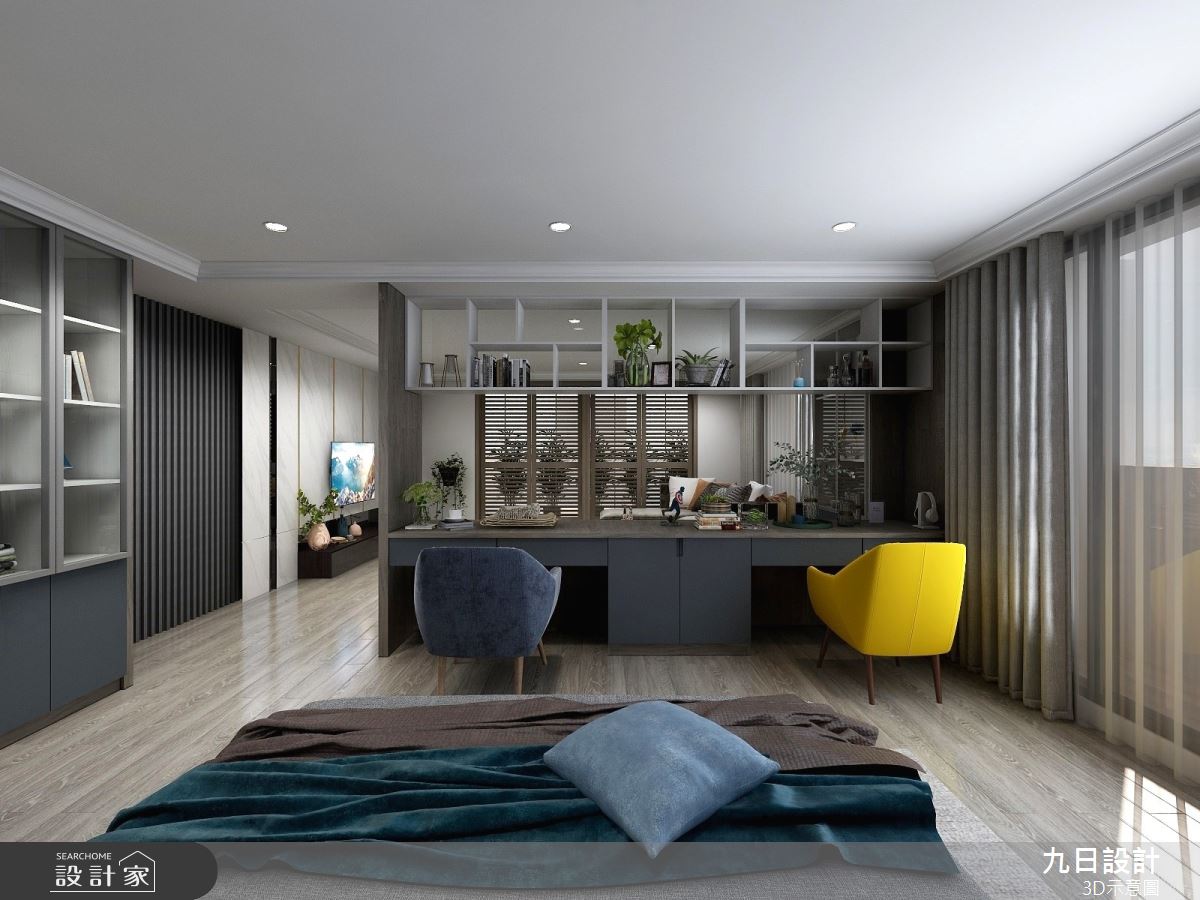 90坪新成屋(5年以下)＿混搭風臥室工作區案例圖片＿九日室內裝修設計＿九日_52之11