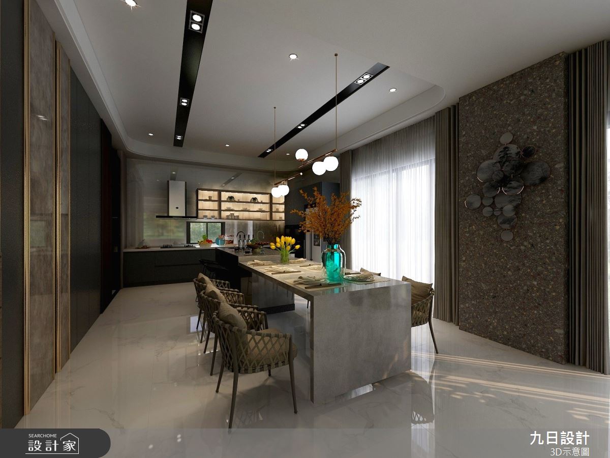 新成屋(5年以下)＿現代風餐廳廚房中島案例圖片＿九日室內裝修設計＿九日_53之4