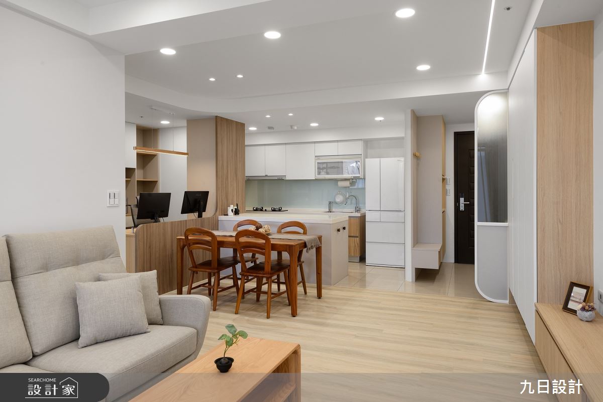 28坪新成屋(5年以下)＿北歐風玄關客廳餐廳廚房中島案例圖片＿九日室內裝修設計＿九日_72之15