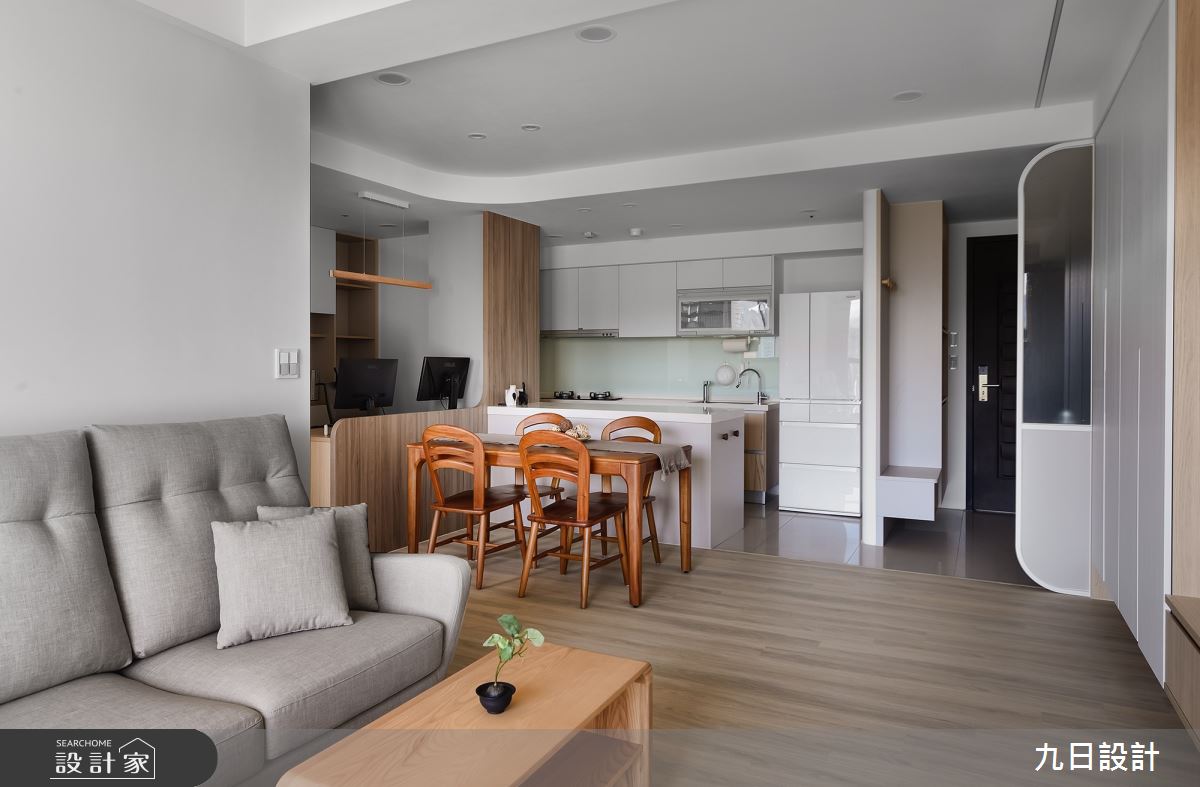 28坪新成屋(5年以下)＿北歐風玄關客廳餐廳廚房中島案例圖片＿九日室內裝修設計＿九日_72之19
