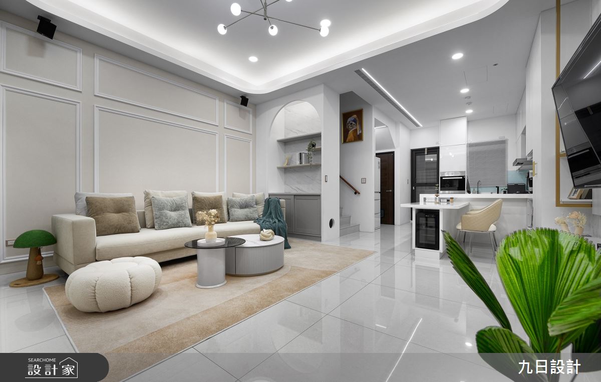 72坪新成屋(5年以下)＿輕奢風客廳餐廳廚房中島案例圖片＿九日室內裝修設計＿九日_73之2