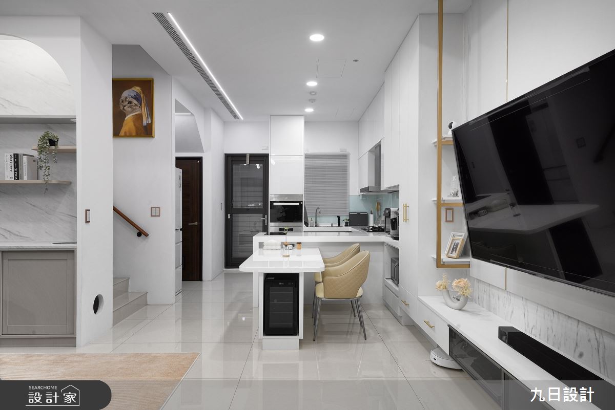 72坪新成屋(5年以下)＿輕奢風客廳餐廳廚房中島案例圖片＿九日室內裝修設計＿九日_73之3