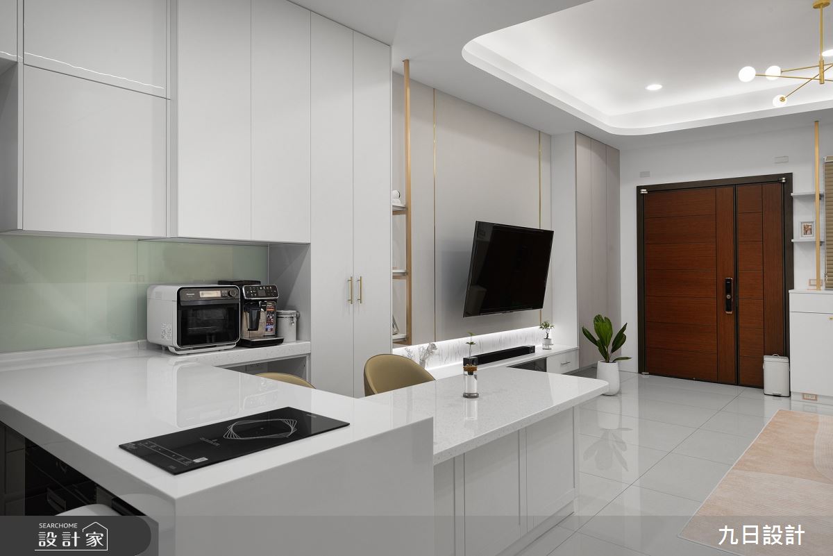 72坪新成屋(5年以下)＿輕奢風玄關客廳餐廳廚房中島案例圖片＿九日室內裝修設計＿九日_73之11