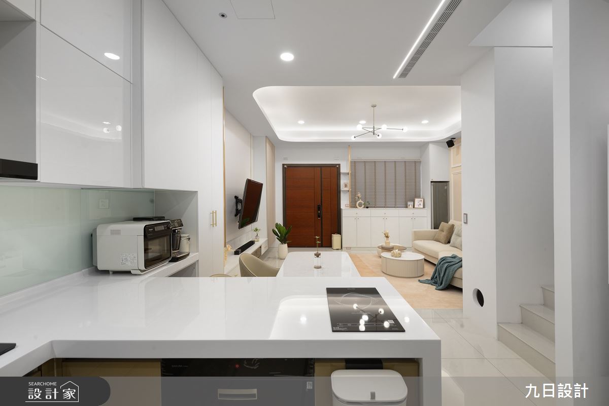 72坪新成屋(5年以下)＿輕奢風玄關客廳餐廳廚房樓梯中島案例圖片＿九日室內裝修設計＿九日_73之12