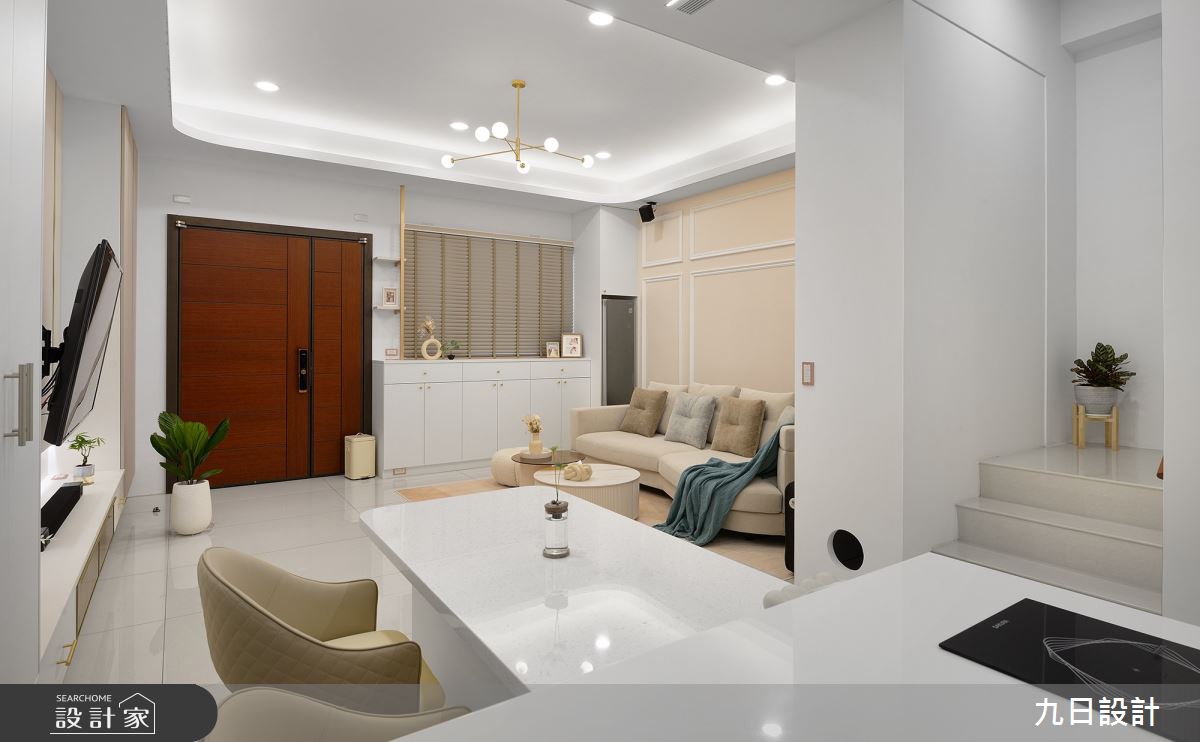 72坪新成屋(5年以下)＿輕奢風玄關客廳餐廳廚房樓梯中島案例圖片＿九日室內裝修設計＿九日_73之13