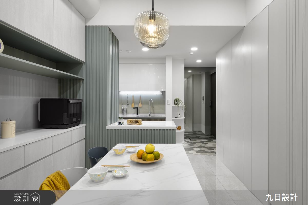18坪新成屋(5年以下)＿北歐風玄關餐廳廚房中島案例圖片＿九日室內裝修設計＿九日_76之9