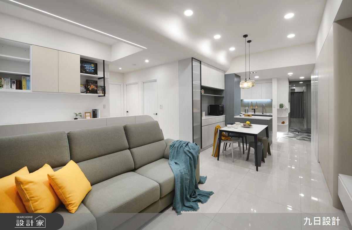 18坪新成屋(5年以下)＿北歐風玄關客廳餐廳廚房中島案例圖片＿九日室內裝修設計＿九日_76之18