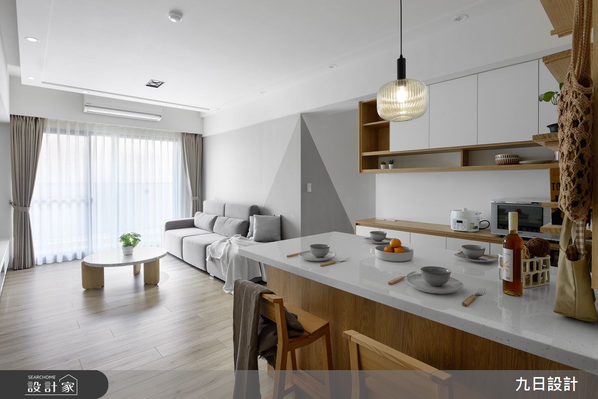 23坪新成屋(5年以下)＿北歐風客廳餐廳中島案例圖片＿九日室內裝修設計＿九日_77之174