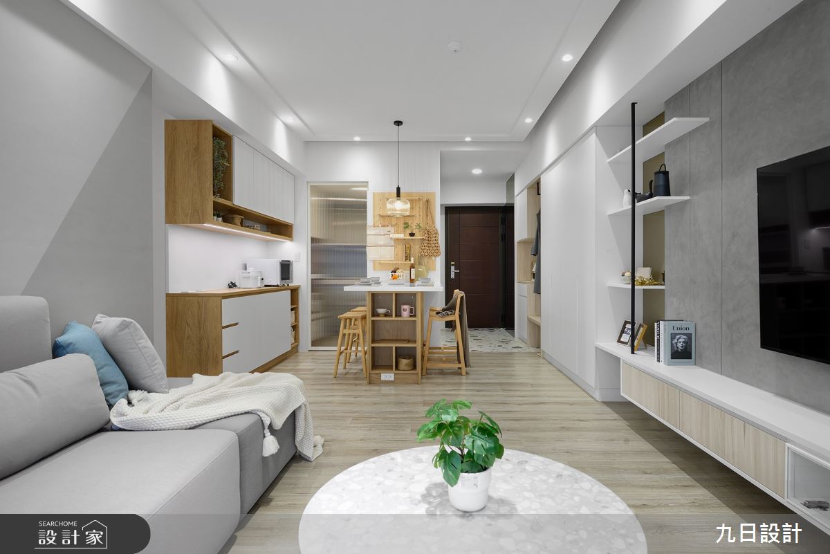 23坪新成屋(5年以下)＿北歐風玄關客廳餐廳中島案例圖片＿九日室內裝修設計＿九日_77之23