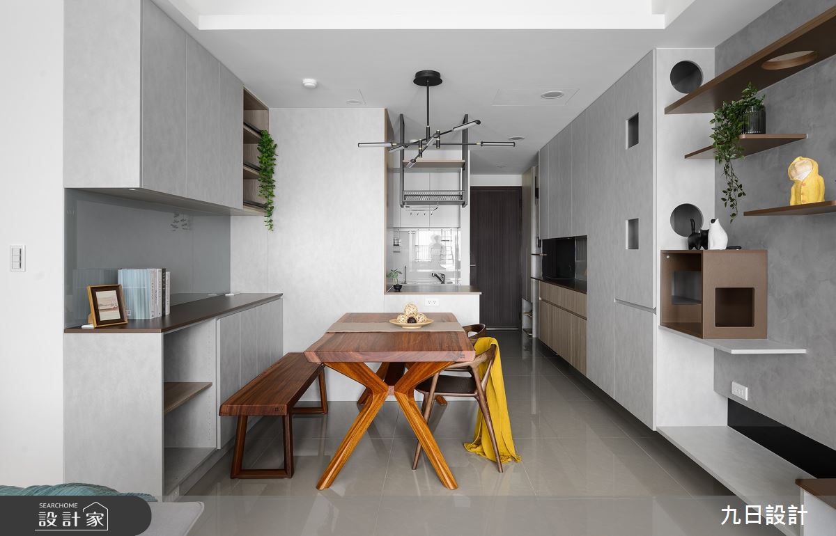 21坪新成屋(5年以下)＿現代風玄關餐廳廚房中島案例圖片＿九日室內裝修設計＿九日_79之21