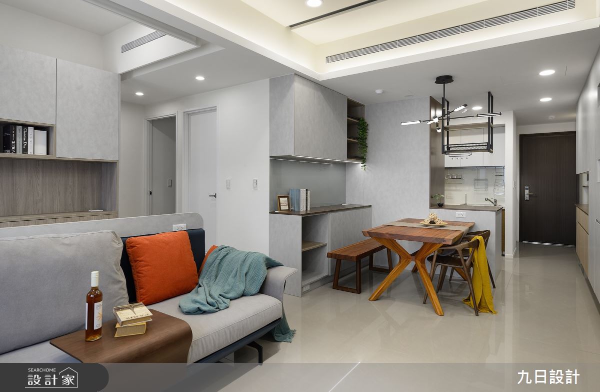 21坪新成屋(5年以下)＿現代風玄關客廳餐廳廚房中島案例圖片＿九日室內裝修設計＿九日_79之20