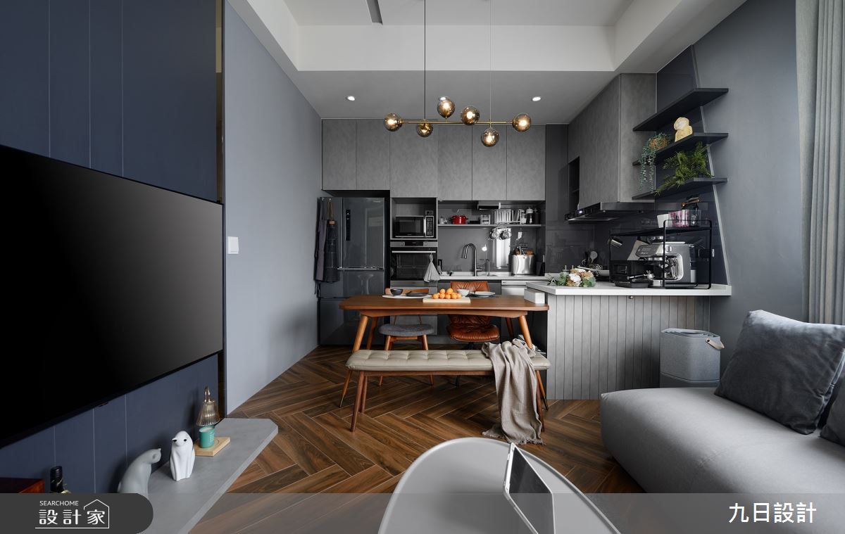 24坪新成屋(5年以下)＿現代風客廳餐廳廚房中島案例圖片＿九日室內裝修設計＿九日_83之13